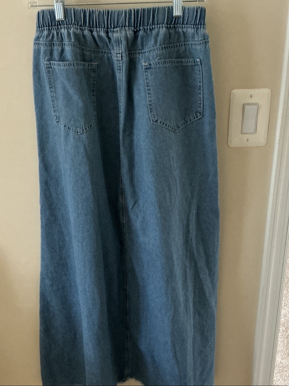 Denim Maxi Skirt in Washed Blue - Picture 3 of 3